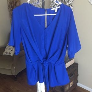 Miami Royal Blue Tie-Front Blouse - Medium
